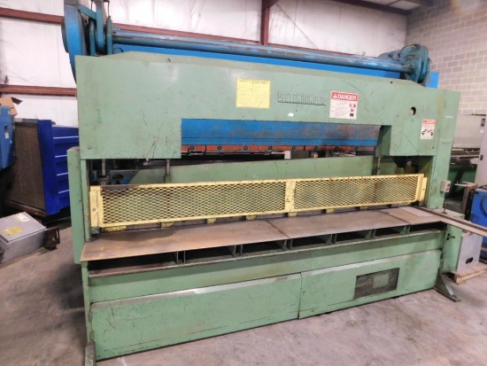 (16834)- BETENBENDER HYDRAULIC SHEAR MODEL # 250-10 10 FT. X 1/4" CAPACITY 48" POWER BACK GUAGE