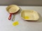 2- Griswold Enamel Pieces, 69 Casserole dish and No. 5 Small block skillet, mold 724N