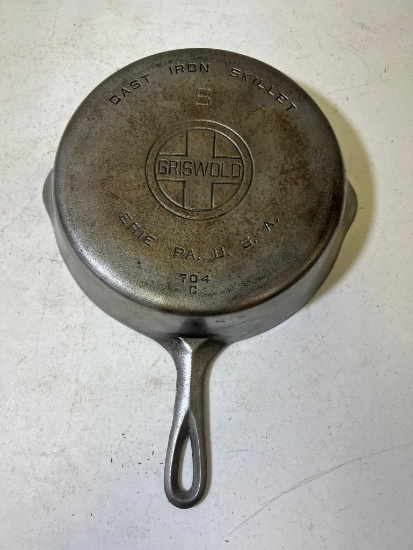 Griswold No. 8 Large Block Skillet, mold no. 704C