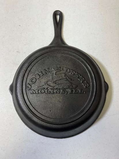 John Deere Moline Ill Cast Iron Skillet, Approx 10 inches across