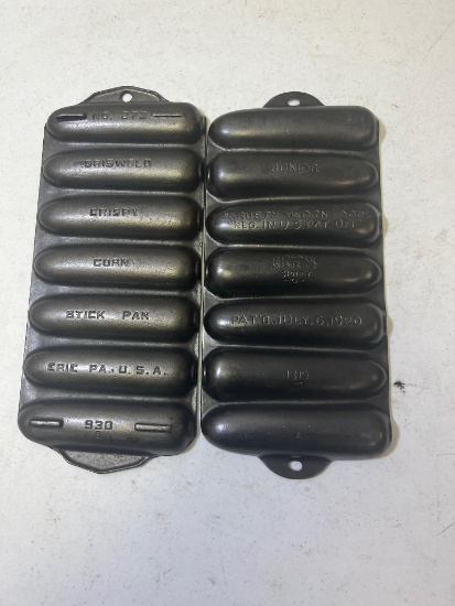 2- Cornstick pans, Wagner Kripsy Korn and Griswold no. 273