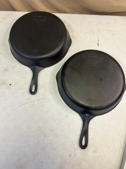 2- Wagner No. 10 Cast Iron Skillets