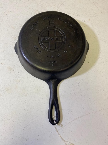 Griswold No. 6 Cast Iron Skillet, Large Block logo, mold 699B