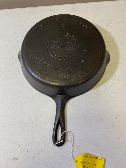 Griswold No. 8 Large Block Skillet, mold no. 704P