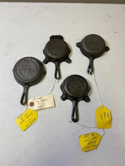 Griswold Toy Skillet, 2 Griswold Ashtrays and Wagner Ashtray