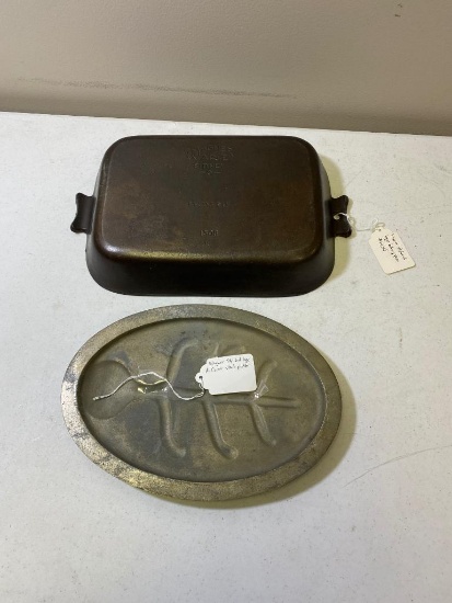 Wagner Al Carder Steak Platter and Wagnerware #1508 Baking Pan