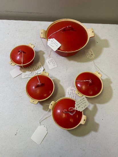 5- Coated Griswold Self Service Dutch Ovens