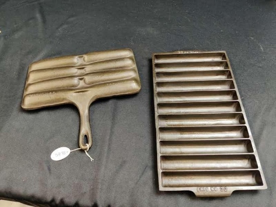 Erie #22-954 corn bread and 74H Handled Corn bread pan