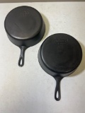 Pair of no. 8 Wagner Deep Chicken Fryer cast iron skillets