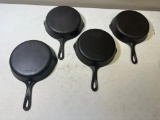 4- Wagnerware Cast Iron Skillets, all number 6