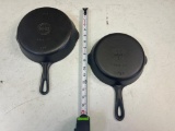 2- Griswold Small Block Skillets, No. 5 and no. 6