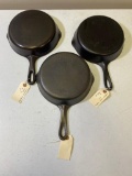 3- No. 6 Wagner Cast Iron Skillets