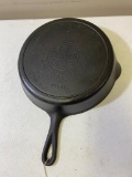 Griswold WITH ERIE GHOST MARK No. 9 Slant Block Cast Iron Skillet w/ heat ring, mold 710H
