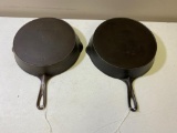 2- Wapak Cast Iron Skillets, Nos. 9 and 10, all w/ heat rings