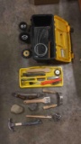 tool box with wood de stressing tools.