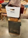 Pneumatic drum sander with box of sand paper