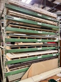 Poly lot 10' high x 105' long x 4' wide Pallet racking with poly flat sheet contents