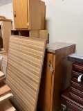 Storage Cabinets with bins and misc plywood