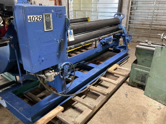 (19018)- Lown 8 ft plate roll, model B609, 3 phase