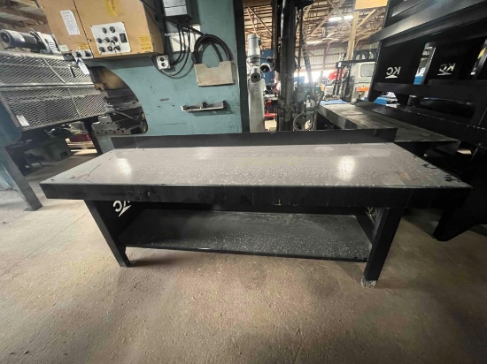 (19064)- KC Metal worktable, 7'6" x 32" x 25"