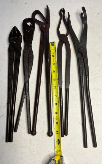 5- ASST BLACKSMITH/ FARRIER TONGS