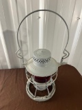 B&O Railroad Dressel Railroad Lantern w/ red globe, some repairs to base