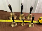 6- Brass bells, with handles