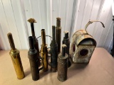 8 locomotive torches. One British lantern, electrified