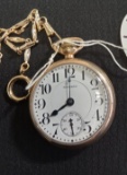 Waltham 645 21 Jewel Pocket Watch on chain, nice