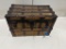 Sample travelers Trunk nice piece slight Damage in top, missing handles
