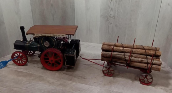 RW Deavers Roscoe PA model steam engine and log wagon Great detail set