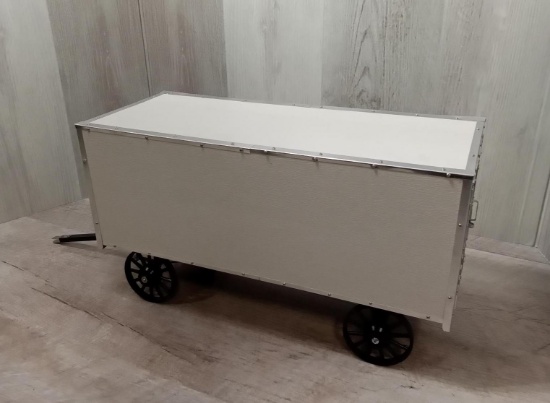 Model Amish church bench wagon with Benches books etc.