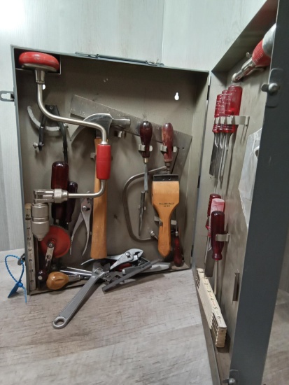 Miller Falls tool cabinet with complete set of tools