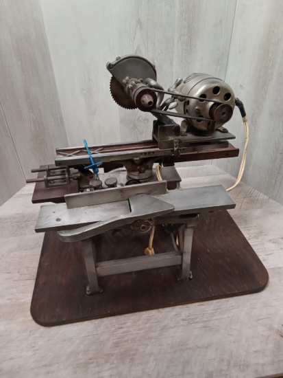 Model Dumore Shop works set chop saw, rip table, jointer combo working model