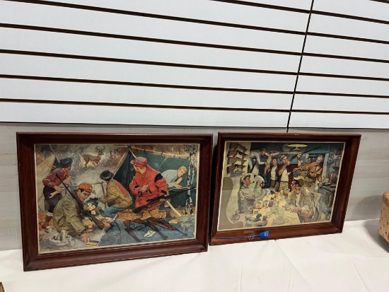 2 Early Winchester Posters in frames 19" x 27"