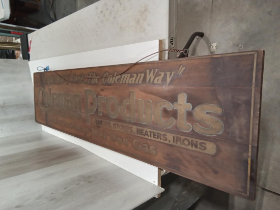 Wooden Double sided Coleman sign