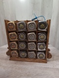 Stanley Powerlock tape display with 16 Stanley tapes