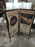 Rare Early original Winchester bi- fold Store Display Cardboard in wood frame 53