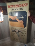 Winchester 2 sided Poster 40 x 18 Hammers and flashlights preserved in plexiglass has minor tear