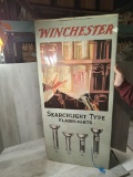 Winchester 2 sided Poster 40 x 18 searchlights and pliers rare org. 1 corner has Damage