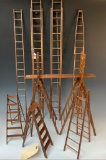 Bauer Salesman Sample Carpenter Crew ladder and siding plank set, RARE one of a kind