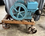 Alamo Hit-n-miss motor on wooden cart