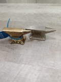 2 Miniature Anvil's, brass