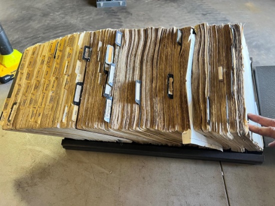 HUGE Set of shop manuals in desktop holder, Ford/ New Holland