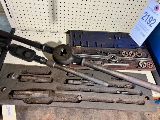 2- partial tap and die sets, and huge Little Giant Threading wrench