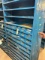 Metal shelf with parts drawer insert, LOADED with hydraulic parts, see all pics
