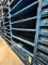 Metal shelf with parts drawer insert, LOADED with hydraulic parts, see all pics