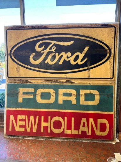 Ford New Holland Dealership sign, approx 94 x 96 inches