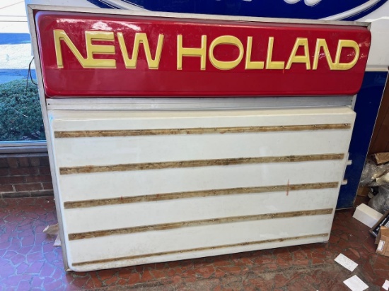 New Holland Letterboard Lighted Dealership sign, approx 60 x 73 inches