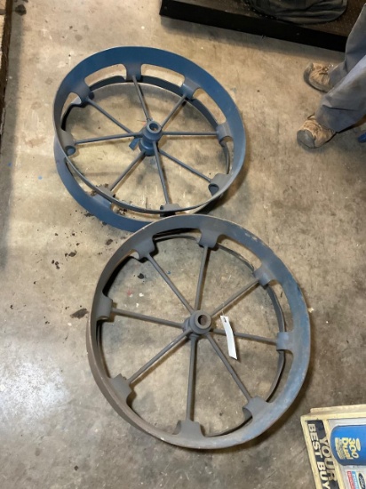 Pair of vintage tractor rims